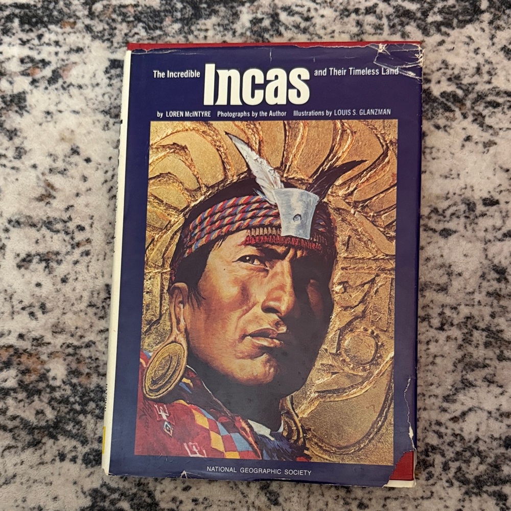 National Geographic The Incredible Incas Book - Blue and Gold Cover